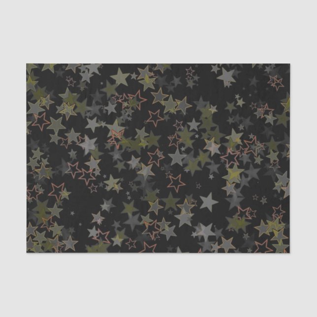 De Seda Papel tapicero Navidad estrella ejército verde mel (Anverso)