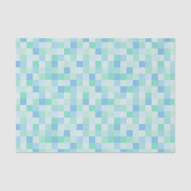 De Seda Papel tapón azul y azul acuático (Anverso)