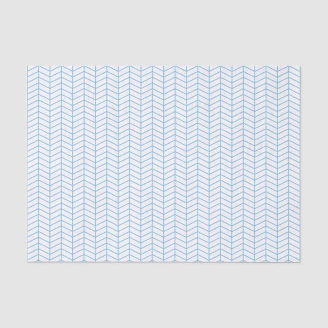 De Seda Papel tapón Chevron - Azul claro en blanco (Anverso)