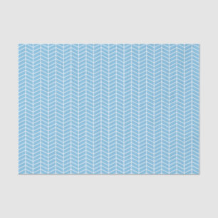 De Seda Papel tapón Chevron - Blanco sobre azul claro