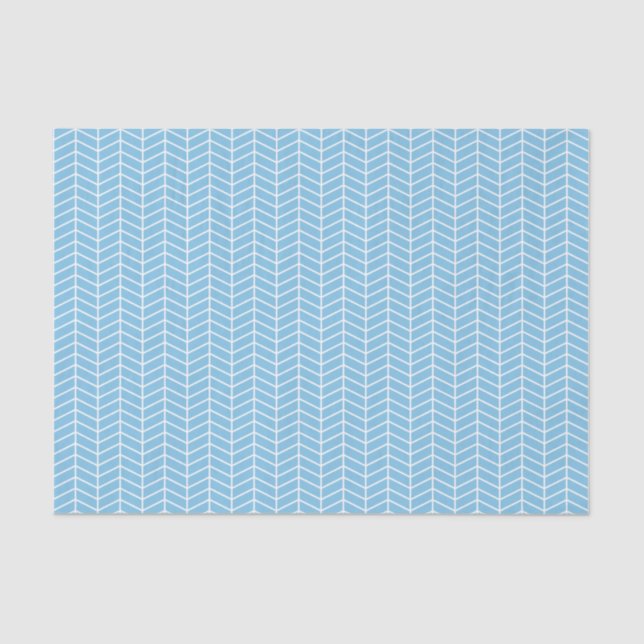 De Seda Papel tapón Chevron - Blanco sobre azul claro (Anverso)