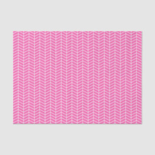 De Seda Papel tapón Chevron - Blanco sobre rosa