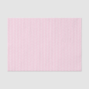 De Seda Papel tapón Chevron - Blanco sobre rosa claro