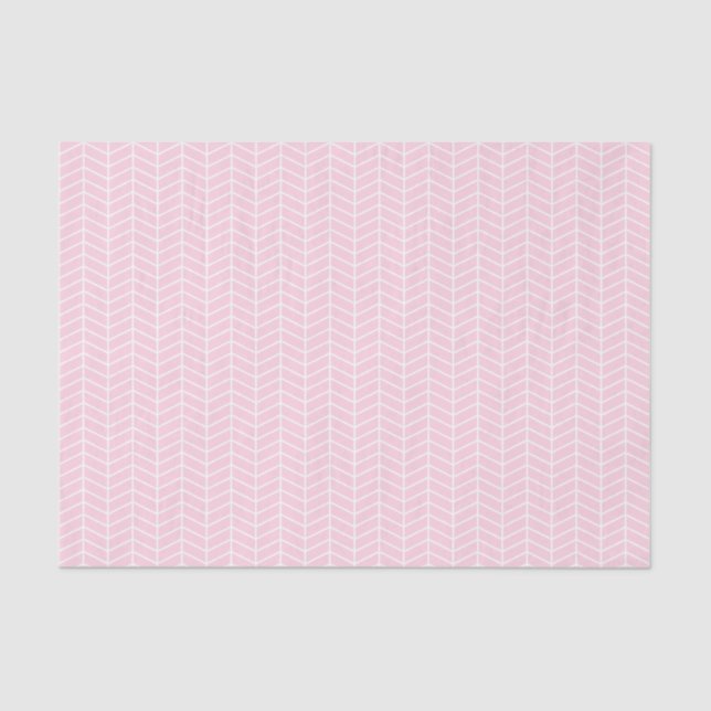 De Seda Papel tapón Chevron - Blanco sobre rosa claro (Anverso)