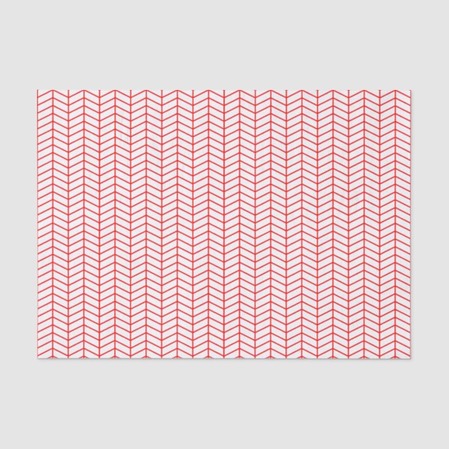 De Seda Papel tapón Chevron - Rojo en blanco (Anverso)