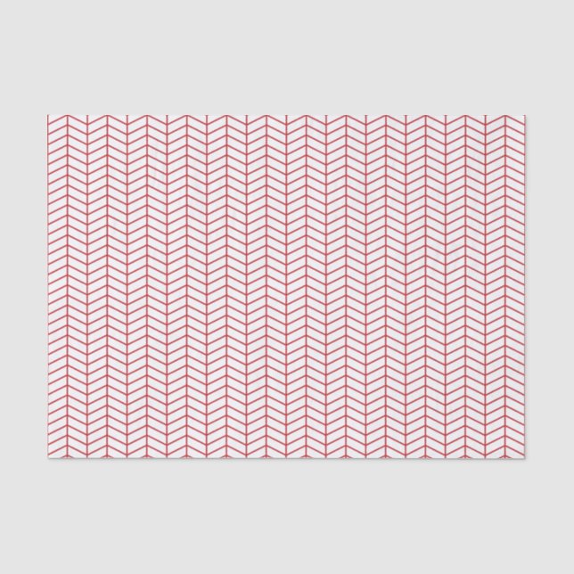 De Seda Papel tapón Chevron - rojo oscuro sobre blanco (Anverso)