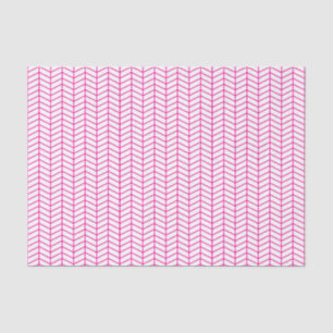 De Seda Papel tapón Chevron - Rosa caliente en blanco