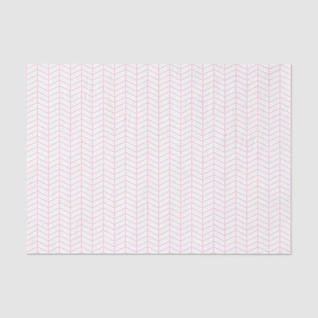 De Seda Papel tapón Chevron - Rosa claro en blanco (Anverso)