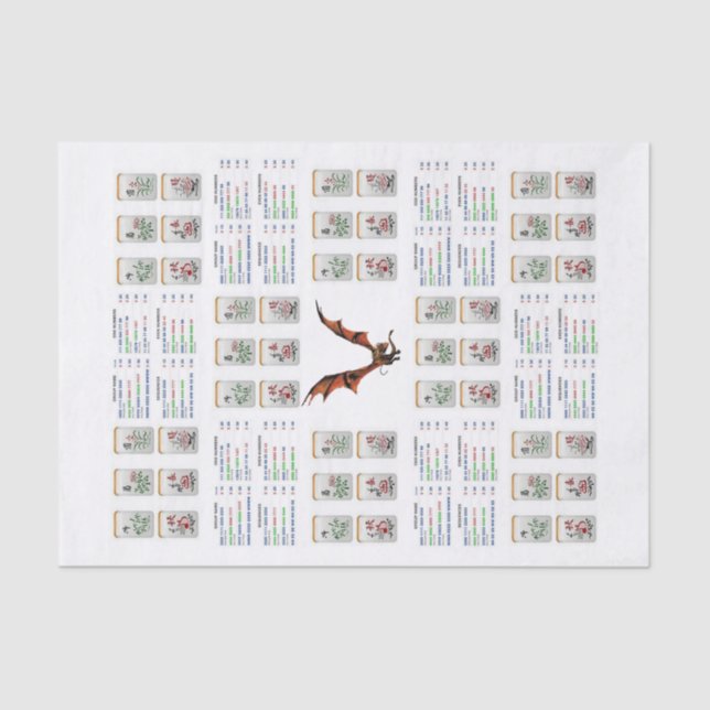 De Seda Papel tapón Mahjong Dragon (Anverso)