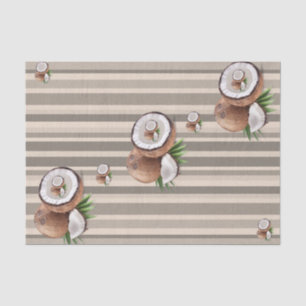 De Seda Papel Tejido Almond Brown Stripe