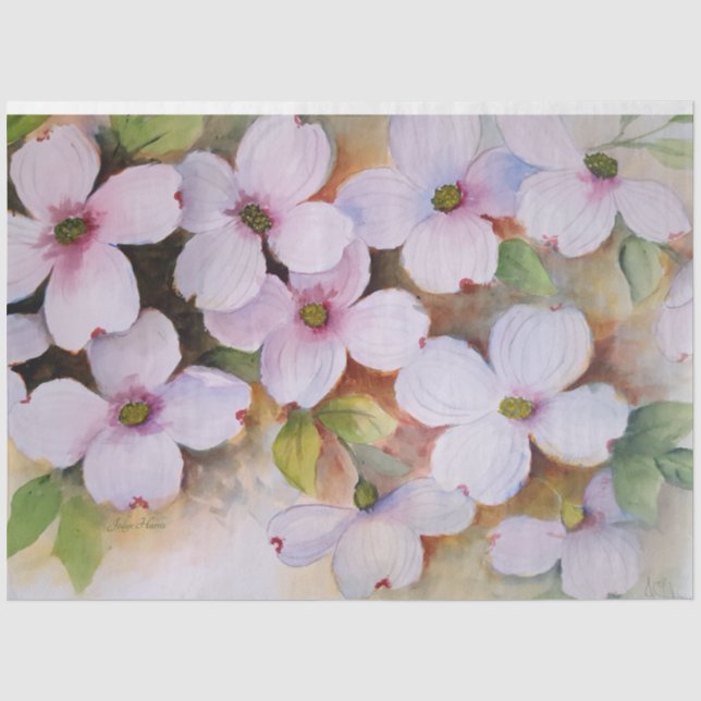 De Seda Papel Tejido Dogwood II (Anverso)