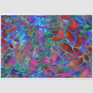 De Seda Papel Tejido Floral Abstracto Vidrio Manchado