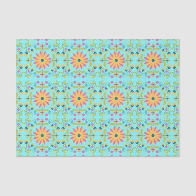 De Seda Papel Tejido Floral Otomi, 10 lb. Papel (Anverso)