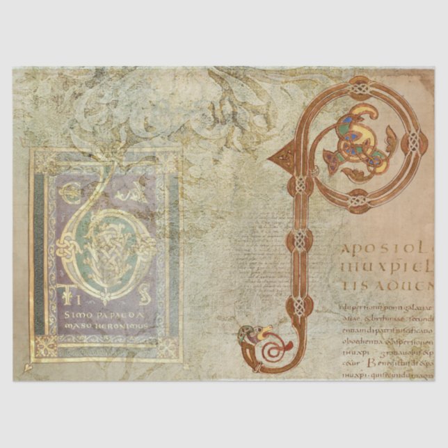 De Seda Papel Tejido Medieval Iluminado (Anverso)