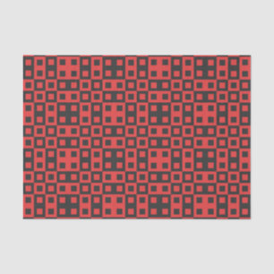 De Seda Papel Tejido PSICODELOR NEGRO Y ROJO
