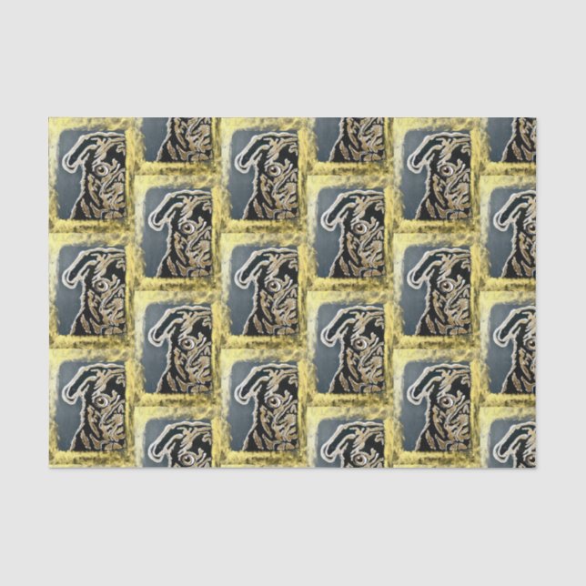 De Seda Papel Tejido Pug (Anverso)