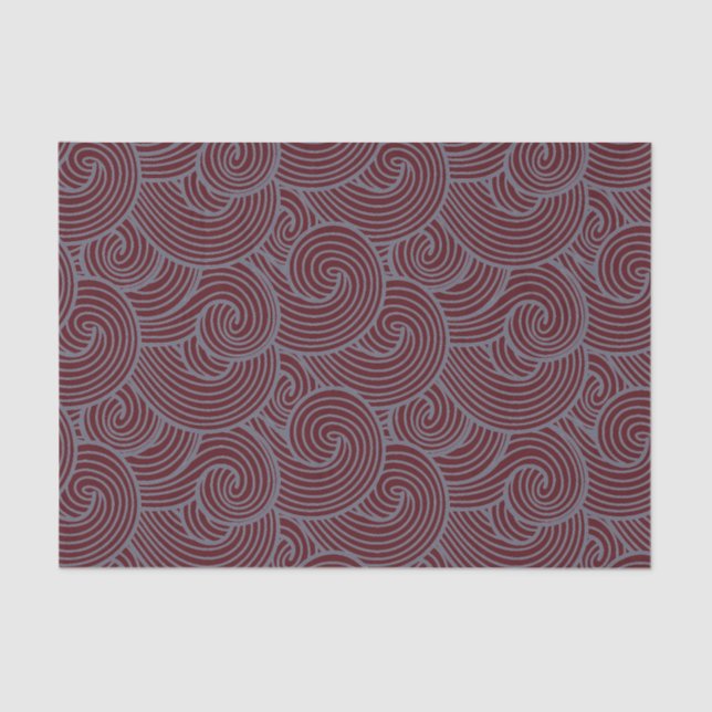 De Seda Papel Tejido ROJO Y GRIS (Anverso)