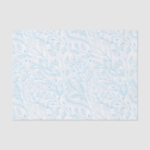 Papel tissue floral elegante pastel azul claro par