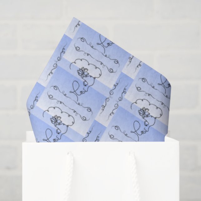 De Seda Papel Tissue Flowing Beauty Periwinkle (Bolsa de regalo)