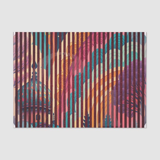 De Seda Papel tisú a rayas del Templo Arcoíris – Personali (Anverso)