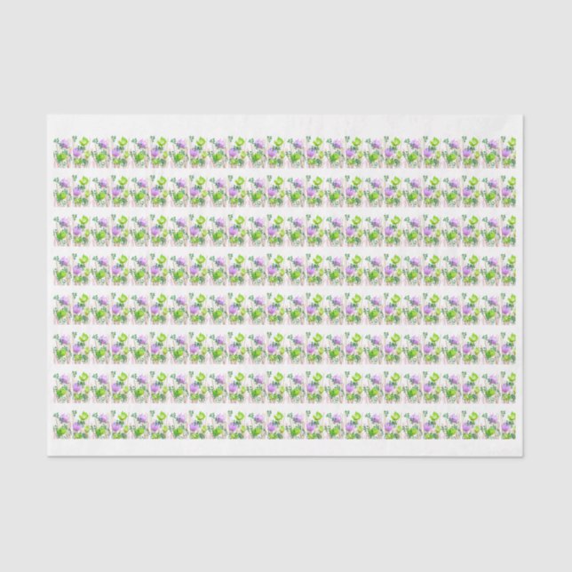 De Seda Papel tisú botánico floral abstracto moderno (Anverso)