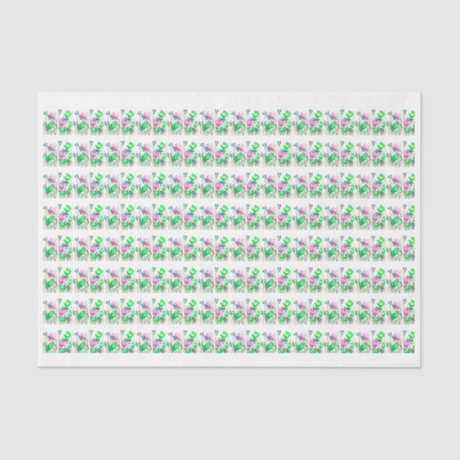 De Seda Papel tisú botánico floral abstracto moderno (Anverso)