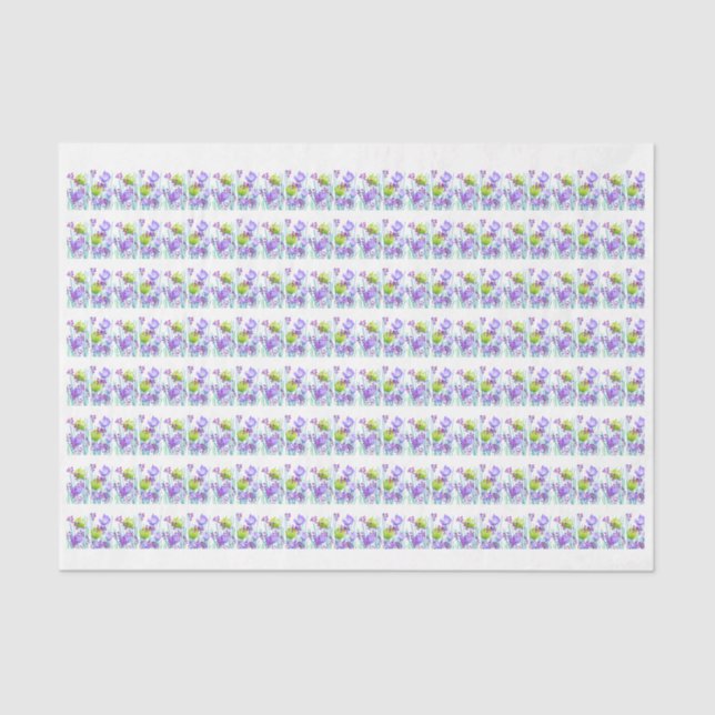 De Seda Papel tisú botánico floral abstracto moderno (Anverso)