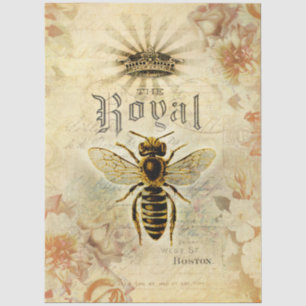 De Seda Papel Tisu con Estampado Floral Corona Royal Bee V