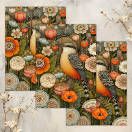 DE SEDA PAPEL TISÚ DECOUPAGE AVE BOHO CAPRICHOSO