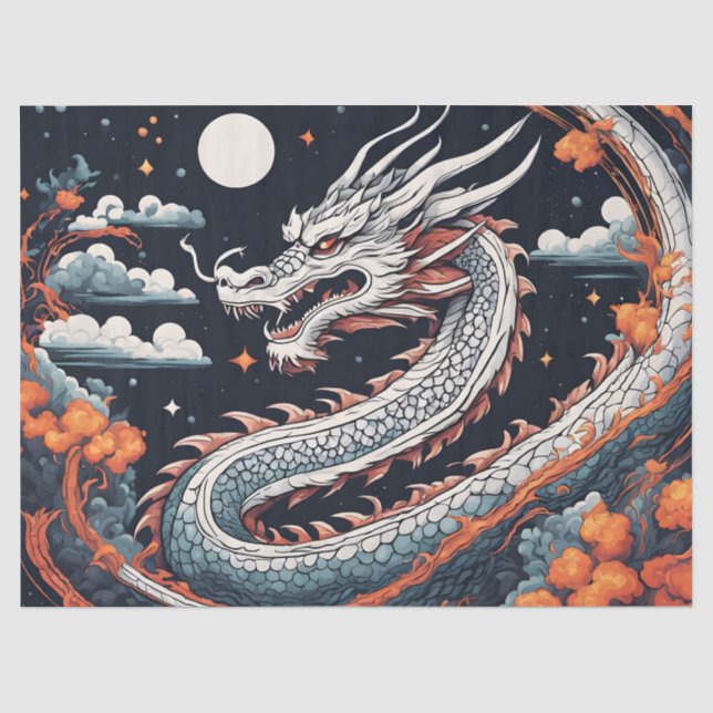 De Seda papel tisú dragón nocturno (Anverso)