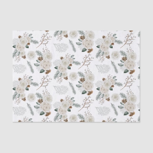 De Seda Papel tisú floral botánico (Anverso)