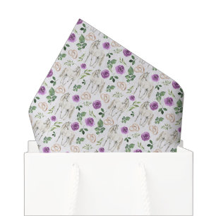De Seda Papel tisú floral ecuestre rústico púrpura