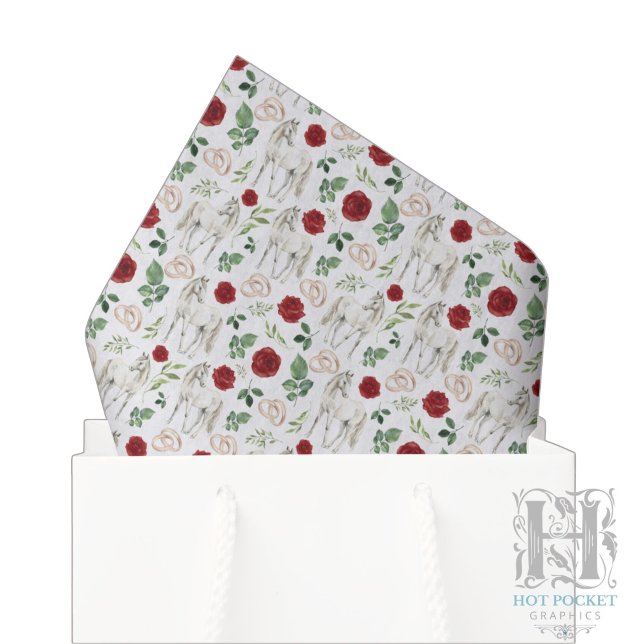 De Seda Papel tisú floral ecuestre rústico rojo (Subido por el creador)