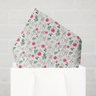 De Seda Papel tisú floral ecuestre rústico rosa