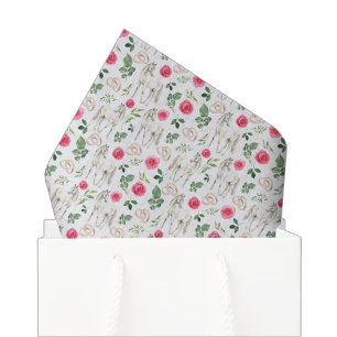 De Seda Papel tisú floral ecuestre rústico rosa