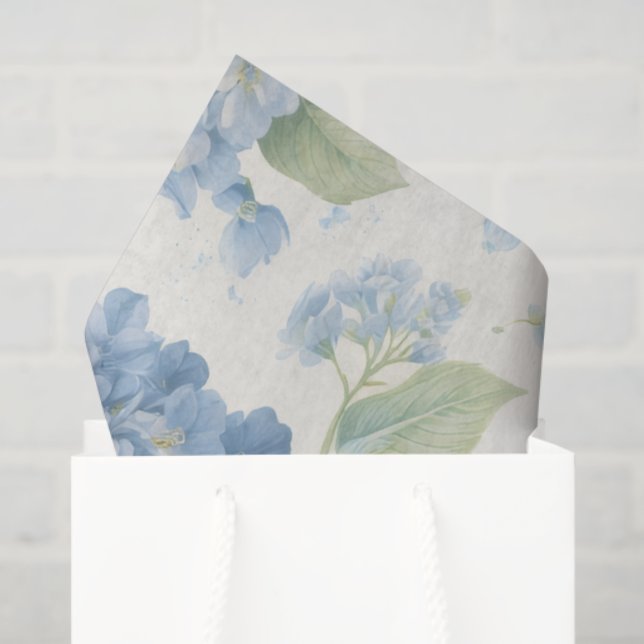 De Seda Papel tisú floral Hortensia Azul (Bolsa de regalo)