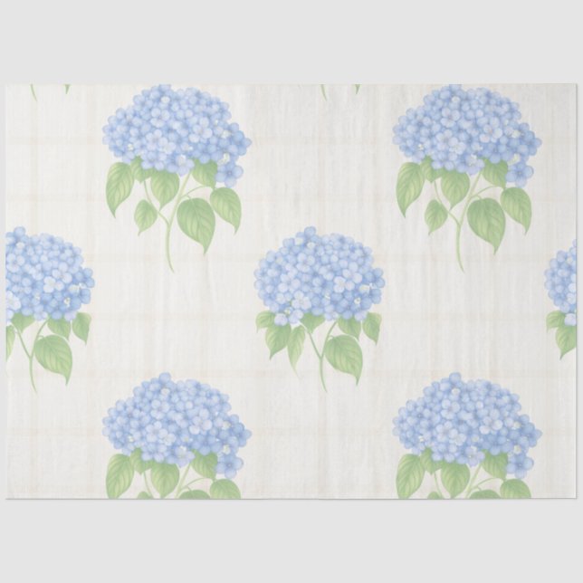 De Seda Papel tisú floral Hydrangea Luxe | Azul elegante (Anverso)