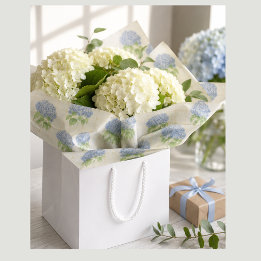 De Seda Papel tisú floral Hydrangea Luxe | Azul elegante