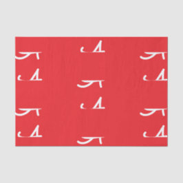 DE SEDA PAPEL TISÚ INICIAL PERSONALIZADO EN ROJO Y BLANCO