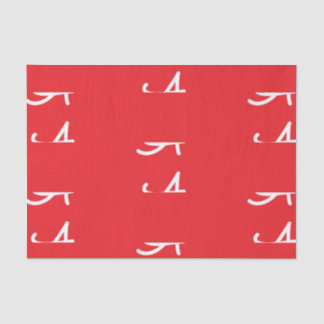 DE SEDA PAPEL TISÚ INICIAL PERSONALIZADO EN ROJO Y BLANCO