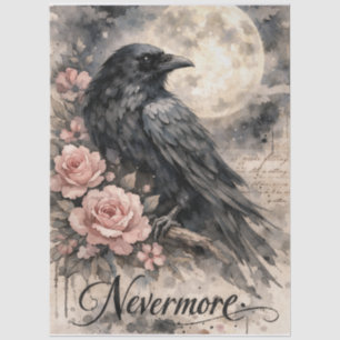 De Seda Papel tisú Luna Cuervo Negro Nevermore