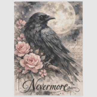 De Seda Papel tisú Luna Cuervo Negro Nevermore