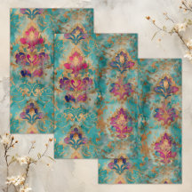 PAPEL TISÚ PARA DECOUPAGE GRUNGE DISTROZADO DAMASC
