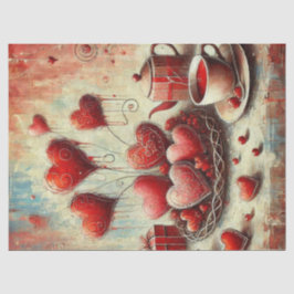 De Seda Papel tisú pintado corazón rojo moderno