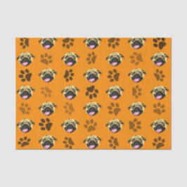 De Seda Papel Tisu Pugs Naranjas y Patas