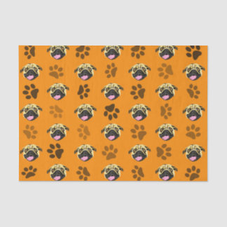 De Seda Papel Tisu Pugs Naranjas y Patas