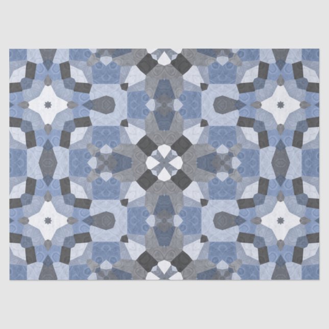 De Seda papel tisular caleidoscopio azul (Anverso)