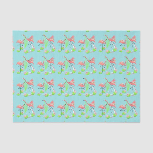 De Seda Papel tisular Flamingo Fandango Multi Duo (Anverso)