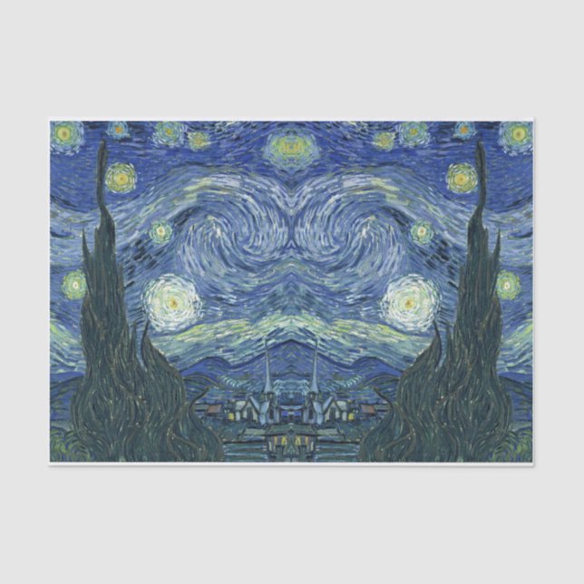 De Seda Papel vintage Starry Night Decoupage (Anverso)