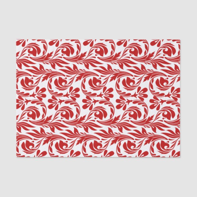 De Seda PAPEL Waves-Red-White-TISSUE WRAP (Anverso)